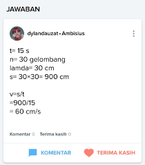 Dalam waktu 15 sekon terbentuk 30 bukit dan 30 lembah gelombang. Gelombang Merambat Pada Tali Dalam Waktu 15 Sekon Terbentuk 30 Bukit Dan 30 Lembah Gelombang Jika Brainly Co Id