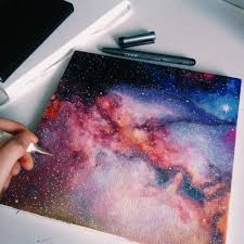 Painting The Milky Way Painting Space Galaxy Drawing Copic Artist Creative Stars Star Acrylic Mine Galaxy Art Art Journal Inspiration Art Painting