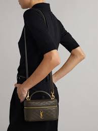 Gaby Vanity mini quilted leather shoulder bag - dark green - One Size