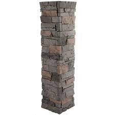 Genstone Stacked Stone 11 25 In X 48 In Coffee Faux Pillar Panel Siding Psscpp The Home Depot In 2021 Faux Stone Panels Stone Siding Stone Panels