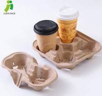 Disposable Pulp Mould Coffee Cup Holder / Carrier