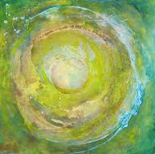 Mandala Gelb Grun Gold Acryl Auf Leinwand Malerei Acryl Kunst Malerei Kunst Acryl Abstrakt