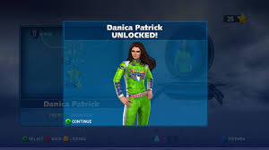 So this might be helpful, i decide to make a list in order people to look it up. I M Playing Through Sonic All Stars Racing Transformed Right Now And Nascar Driver Danica Patrick Is An Unlockable Character Complete In Godaddy Jumpsuit Imgur