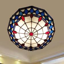 Here at tiffany lighting direct, we don't just sell tiffany lighting, we also sell a wide range of indoor lighting. Stained Glass Flush Ceiling Light 3 Lights Tiffany Style Art Deco Flush Mount Light With Rhombus Pat Art Deco Wall Lights Ceiling Lights Tiffany Ceiling Lights
