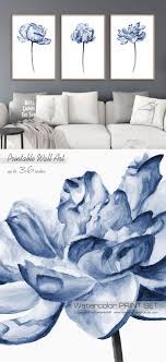 Peony Print Bedroom Wall Decor Living Room Decor Dining Room Wall Decor Bedroom Wall Art Flower Wall Art Above Bed Decor Navy Blue Wall Art Navy Blue Wall Art Blue Wall