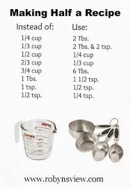 Half Recipe Chart Will Come In So Handy Making Half A Recipe Half And Half Recipes Food Hacks