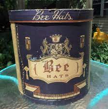 Vintage Antique Bee Hat Box Bee Hat Co St Louis Mo 12 Tall 15 Long Hat Box Bee Hat Vintage Antiques