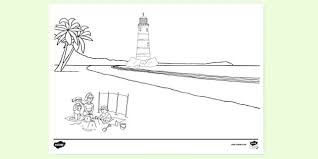 This free seasonal coloring page can be used two ways. Beach Summer Coloring Page