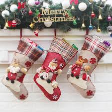 Santa claus toy in christmas stocking. Christmas Stocking Classic Socks For Xmas Home Decor Stuffed Christmas Tree Hanging Toys Candy Gift Bag Stockings Gift Holders Aliexpress