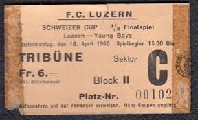 It is best known for its professional football team, which plays in the super league, the top tier of the swiss football league system. Sportantiquariat Schweizer Cup 1 2 Finalspiel Fc Luzern Young Boys 18 4 1960 Stadion Allmend Tribune Sektor C
