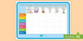 Toilet Training Week Progress Sticker Reward Chart Potty