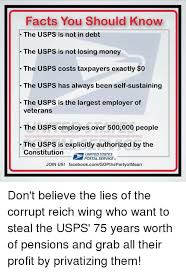 Facts You Should Know The Usps Is Not In Debt The Usps Is