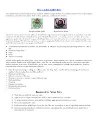 Spider Bite First Aid Black Widow Spider Bite First Aid
