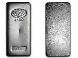 Solid/fine silver and silver alloys, silver powder & silver gauze. 1 Kilogram Johnson Matthey Silver Bar
