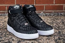 Nike Air Force 1 High Lv8 Woven Black White Eu Kicks Sneaker Magazine Nike Air Shoes Nike Shoes Women Mens Nike Shoes