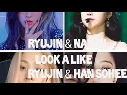 Dan, tentunya, kolom komentar dirinya dibanjiri. Itzy Ryujin Look A Like Han So Hee Apink Naeun Youtube
