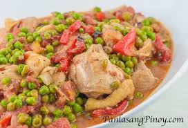 Chicken Guisantes Recipe Recipes Chicken Menu Filipino Recipes