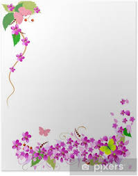 Carta da parati fiore stilizzato rosa. Poster Cornice Di Fiori Di Ciliegio Pixers Viviamo Per Il Cambiamento