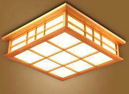 japanese ceiling light lamp led square 45 65cm flush mount lighting tatami decor wooden bedroom living room indoor lantern l led lamp lamba endustriyel tasarim