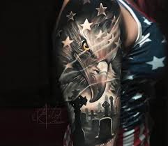 Black And White Eagle Flag Tattoo Pin On Tattoo Inspiration
