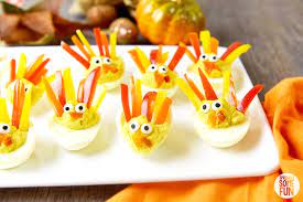Mash yolks with fork or potato masher. Deviled Egg Turkeys Easy Turkey Shaped Deviled Eggs Sprinkle Some Fun