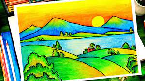 How To Draw Easy Scenery Easy Scenery Drawing Landscape Art Lessons Diy Art Painting Kids Art Class