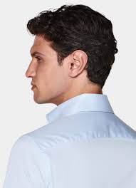 Light Blue Widespread Collar Shirt in Egyptian Cotton