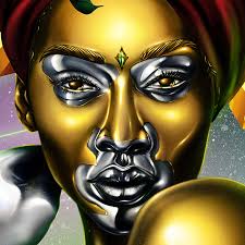 Queen Winnie Harlow Silver and Gold Illustration