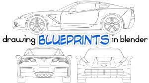 Drawing Car Blueprints Using Blender Youtube