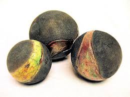 Raku Keramik Unikat Kugelset Ii Bestehend Raku Keramik Keramik Lichtkugeln