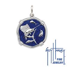 Guy harvey paints his masterpieces from his studio located in grand cayman. Guy Harvey Large Size Gulf Stream Blue Enameled Sterling Silver Sailfish Medallion