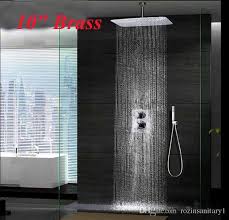New Chrome 10 Ceiling Mounted Rainfall Shower Head Thermostatic Mixer 2 Handles From Rozinsanitary1 Shower Heads Bathroom Faucets Chrome Master Bathroom Shower