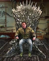 dr bob goldman in arnold terminator game of thrones king s chair drrobertgoldman arnoldschwarzenegger arnold terminator game of thrones king terminator