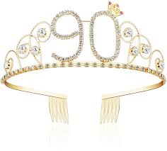 25% off with code take25zazzle ends today. Artideco Kristall Geburtstag Tiara Gold Birthday Crown Prinzessin Kronen Haar Zusatze Gold Diamante Glucklicher 16 18