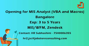 Opening For Mis Analyst Vba And Macros Good Communication Skills Job Opening Medical Coder