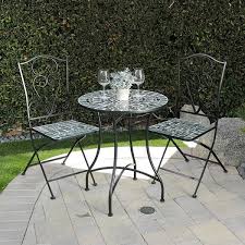 With a glazed tile top that transports you to a. Alpine Corporation Indoor Outdoor Marbled Glass Mosaic 3 Piece Bistro Set Folding Table And Chairs Patio Seating On Sale Overstock 30832529