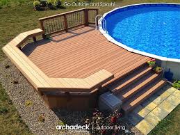 Timbertech Pool Deck South Of Des Moines Indianola Pool Deck Plans Swimming Pool Decks Above Ground Pool Decks