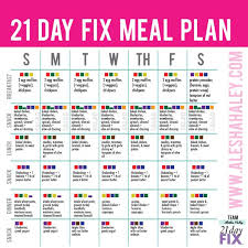 21 Day Fix Meal Plan Alesha Haley 21dayfix Eatclean