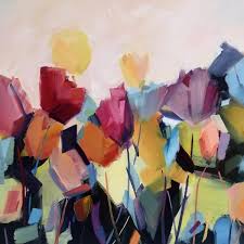 I start off the class talking about composition and colors. Abstract Floral Acrylic Painting Art Collectibles Acrylic Kromasol Com