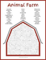 Animal Farm Word Search Puzzle Worksheet Activity Animal Farm Novel Farm Activities Farm Animals
