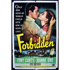 FORBIDDEN 1954 Tony Curtis, Joanne Dru, Mamie Van Doren US 1-SHEET POSTER 