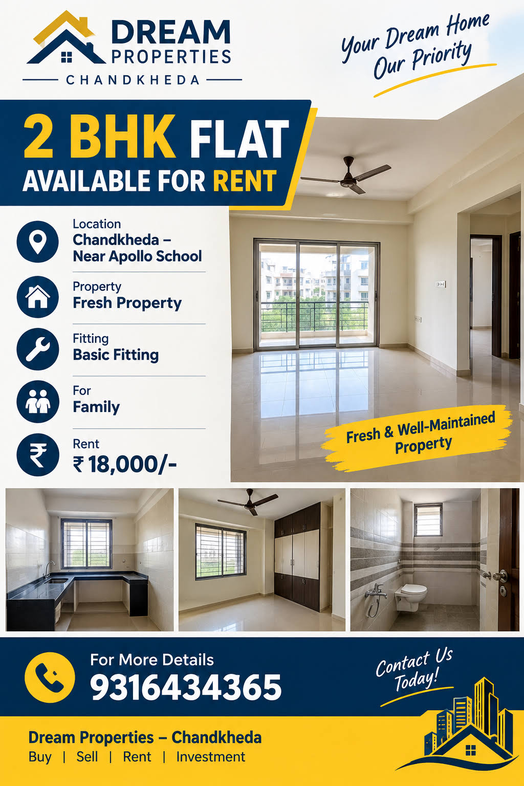 Fresh Flat on rent product image