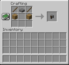 To make a grindstone, you should combine 2 sticks, 2 wood planks and a stone slab. Grindstone Uses