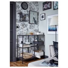 Vittsjo Black Brown Glass Shelving Unit 100x93 Cm Ikea Shelf Unit Ikea Ikea Living Room Furniture