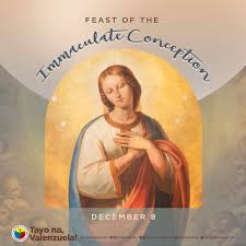 On this day, we celebrate the Feast of the Immaculate Conception, which  recognizes that Mary, from the moment of her conception, was free from  original sin.