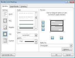 Using Borders In Word 2007 And Above