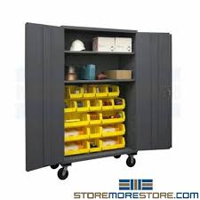 Need something for your home office? Locking Bin Cabinet On Wheels Rolling Storage Welded Steel Heavy Duty Durham Storage Cabinets Steel Storage Cabinets Wood Storage Cabinets
