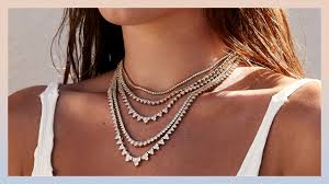 Something likened to a necklace especially in forming a linked series or a circular pattern a necklace of islands. Diamond Riviere Necklaces Timeless Essentials Natural Diamonds