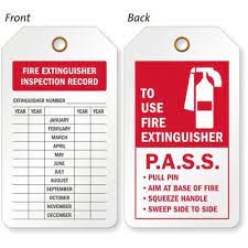 If the proper fire extinguisher is used correctly. Smartsign 2 Sided Fire Extinguisher Inspection Record Tag 3 375 X 5 875 Plastic Pack Of 25 Blank Labeling Tags Amazon Com Industrial Scientific