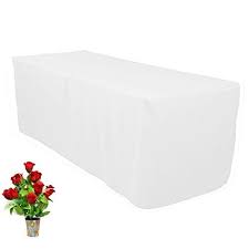 Ows 6 6 Feet Fitted Rectangle Polyester Table Cloth Tresale Table Cover Trade Show Booth Dj 6 Ft White 10 Table Cloth Table Covers Dining Table In Kitchen